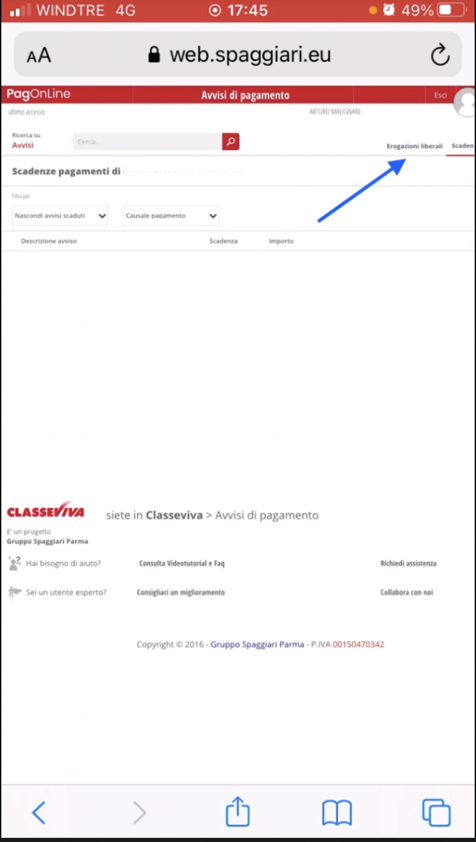 Elenco pagamenti